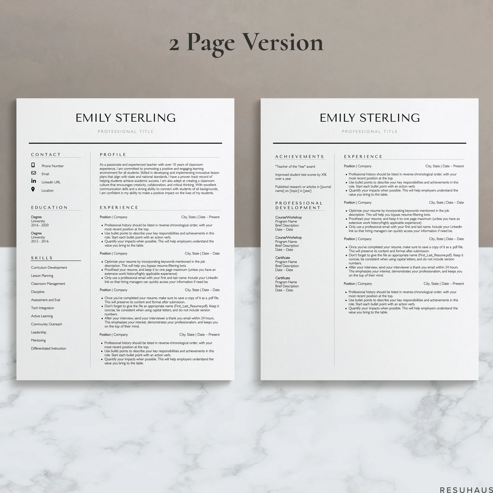 Harvard ATS Resume - View 1